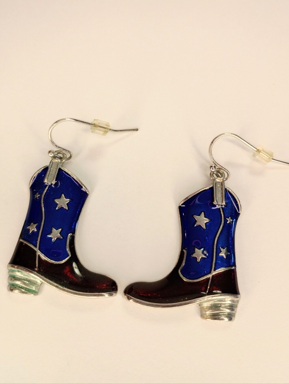 Kids Blue Star Cowboy Boot Earrings - Unbranded